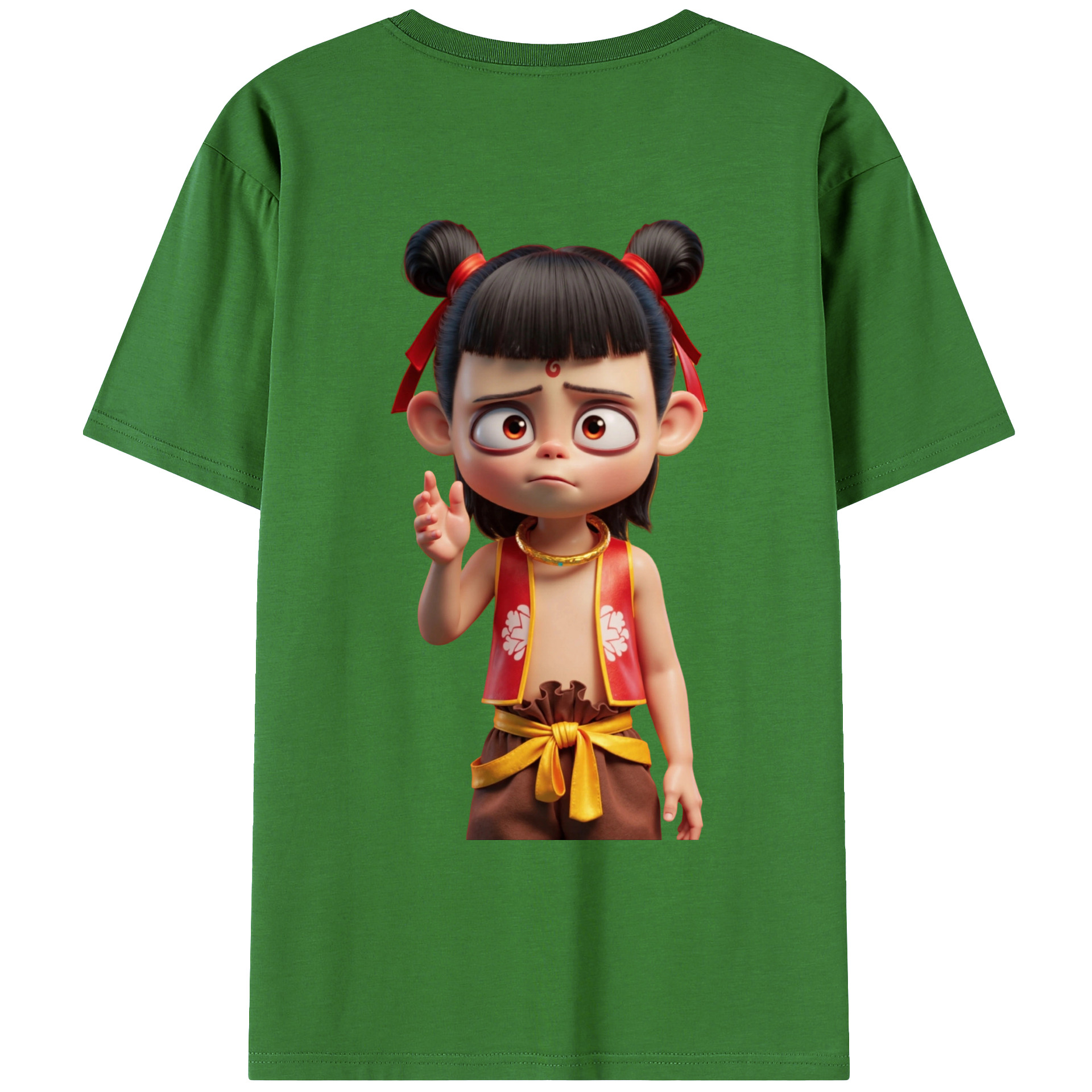 （画像用） Ne Zha 2 ナタ 魔童の大暴れ レディース半袖Tシャツ(バックプリント)
